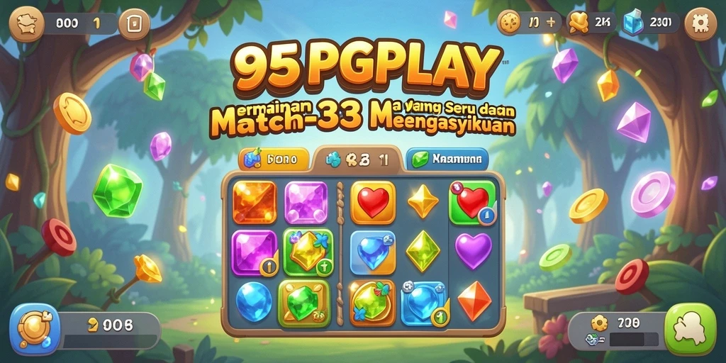 Tampilan gameplay menarik dari 95PGPLAY dengan tantangan Match-3.