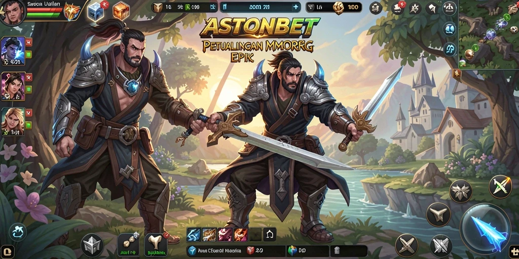 Screenshot gameplay ASTONBET menampilkan aksi pertempuran yang mendebarkan.