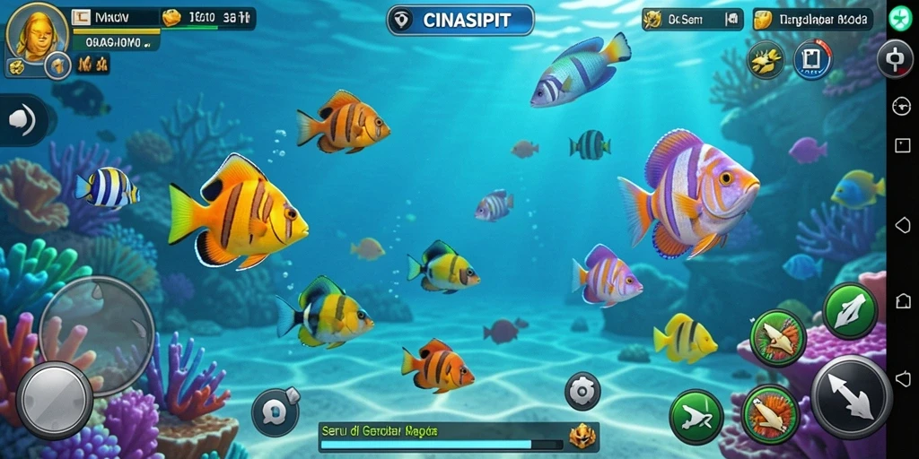 Gameplay seru CINASIPIT dengan aksi menembak ikan.