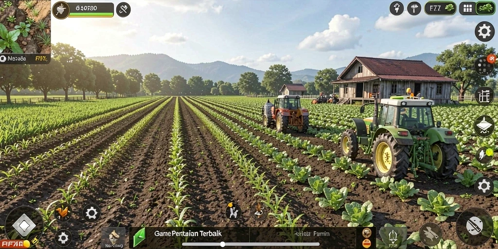 Screenshot F7F7 menampilkan aktivitas permainan yang menyenangkan di kebun.