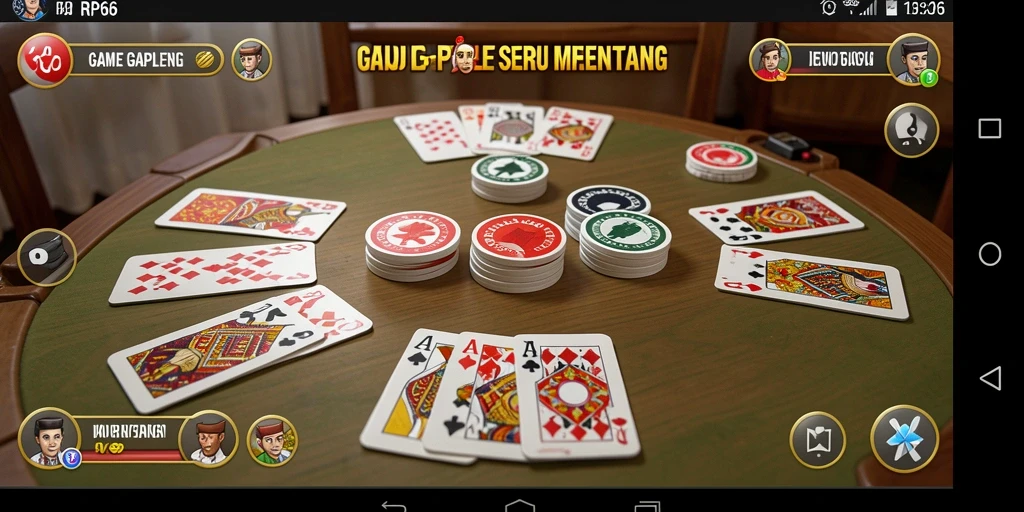 Tampilan gameplay seru dari RP66 yang menampilkan permainan Gaple.