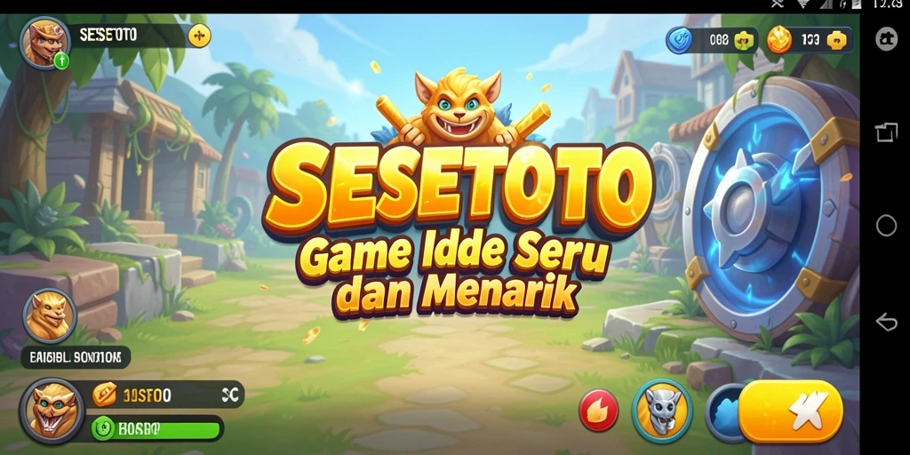 Tampilan utama gameplay SESETOTO yang menunjukkan karakter dan interaksi yang menarik.